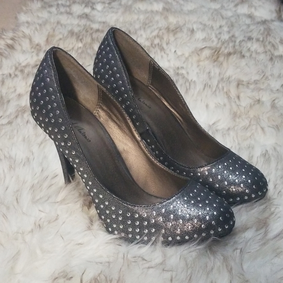 Michael Antonio Shoes - Studded Silver Heels